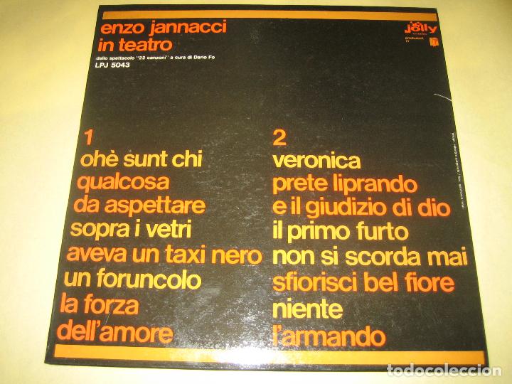 Discos de vinilo: ENZO JANNACCI - ED. ITALIA - Foto 1