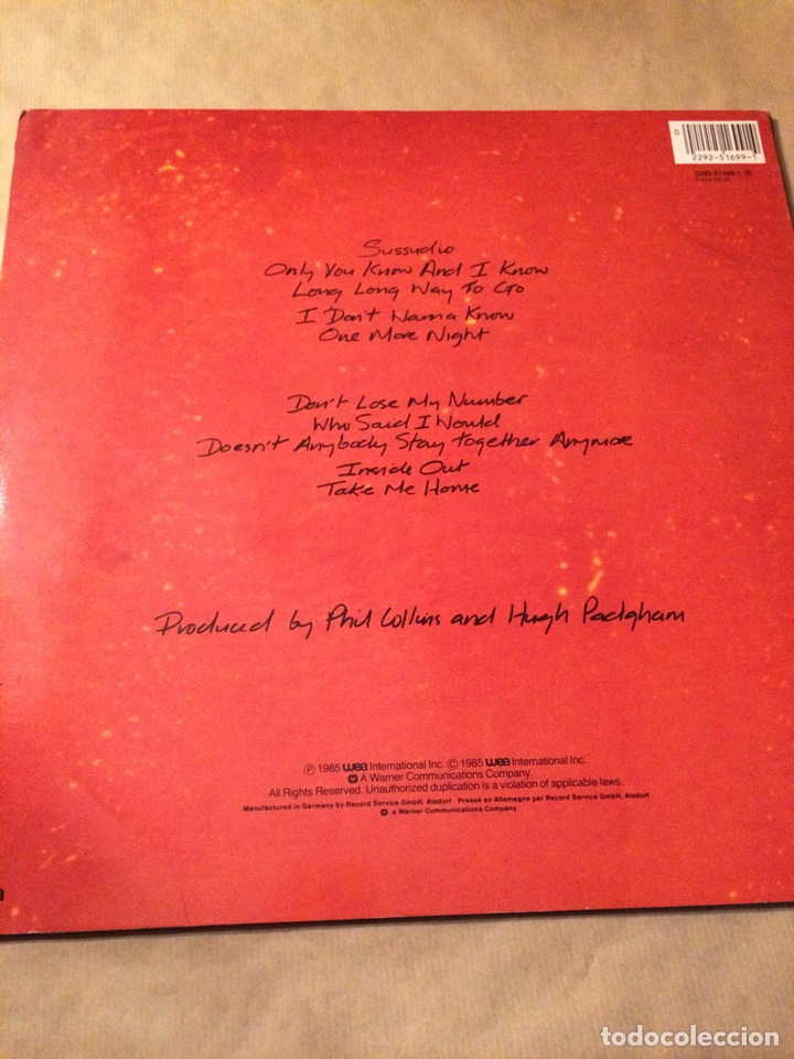 Discos de vinilo: Lp phil collins no jacket required - Foto 2