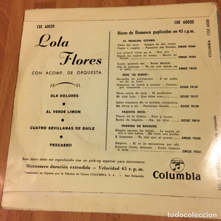 Discos de vinilo: Ep Lola flores ole dolores - Foto 2
