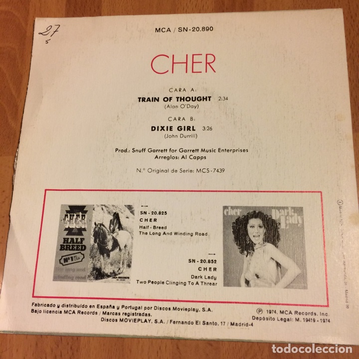 Discos de vinilo: Single cher train of thought - Foto 2