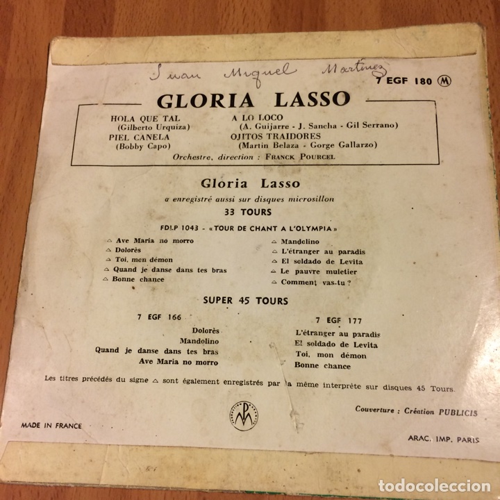 Discos de vinilo: Ep gloria lasso hola que tal - Foto 2