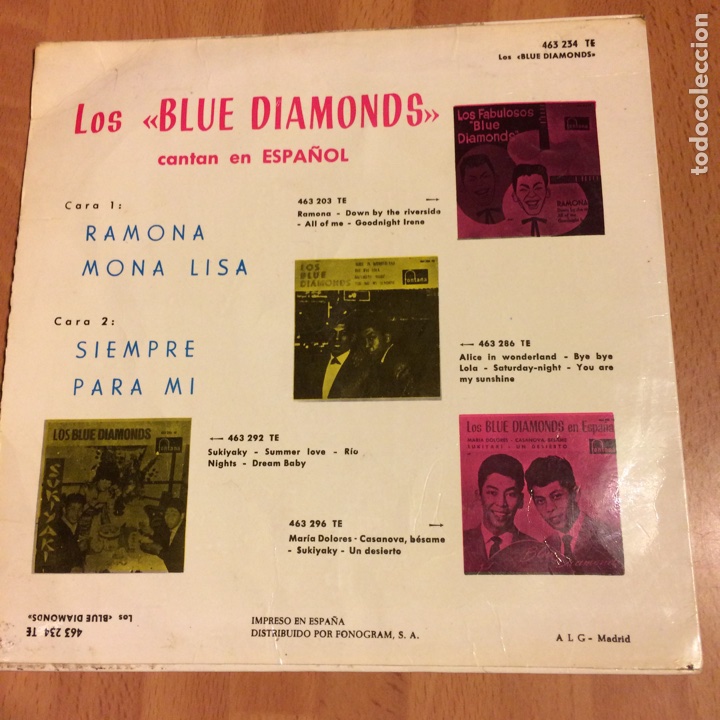 Discos de vinilo: Ep los blue diamonds cantan en espa&ntilde;ol ramona - Foto 2