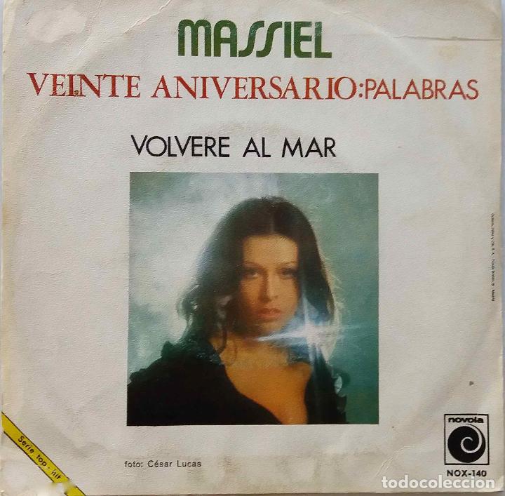 Discos de vinilo: MASSIEL VEINTE ANIVERSARIO, PALABRAS - SINGLE - Foto 1