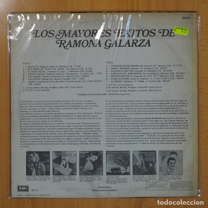 Discos de vinilo: RAMONA GALARZA - LOS MAYORES EXITOS - LP - Foto 2