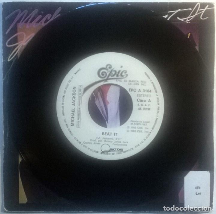 Discos de vinilo: Michael Jackson. Beat it. Epic, Spain 1983 (single promocional) - Foto 3