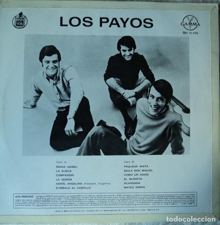 Discos de vinilo: Los Payos - Grandes Exitos - 1.&ordf; Edicion de M&eacute;xico - Foto 2