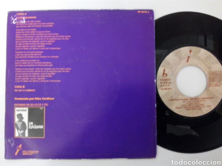 Discos de vinilo: Los flechazos, Quiero regresar 1990 - Foto 2