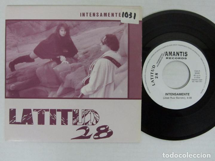 Disques de vinyle: LATITUD 28 - INTENSAMENTE + ESCALERA DE ARENA - SINGLE - AMANTIC 1991 - PROMO