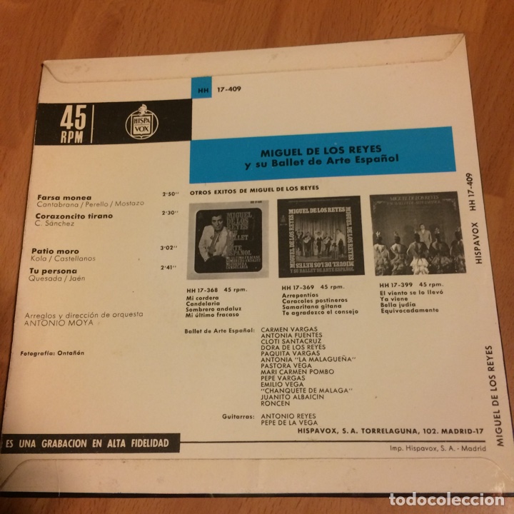 Discos de vinilo: Ep Miguel de los reyes.farsa monea - Foto 2