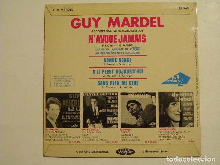 Discos de vinilo: GUY MARDEL - N&acute;AVOUE JAMAIS + 3 - Foto 2