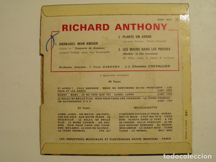 Discos de vinilo: RICHARD ANTHONY - ARANJUEZ, MON AMOUR + 2 - Foto 2