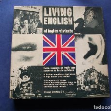 Discos de vinilo: LIVING ENGLISH, EL INGLES CURSO INGLES 4 LP ( 10 PULGADAS ) `+ 2 LIBROS / 40 LECCIONES COM PEPETO. Lote 71410715
