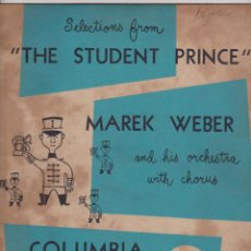 Discos de vinilo: SELECTIONS FROM THE STUDENT PRINCE - MAREK WEBER -1949 - LP
