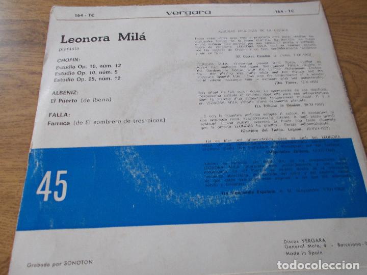 Discos de vinilo: LEONORA MIL&Aacute; . EL PUERTO, FARRUCA, - Foto 2