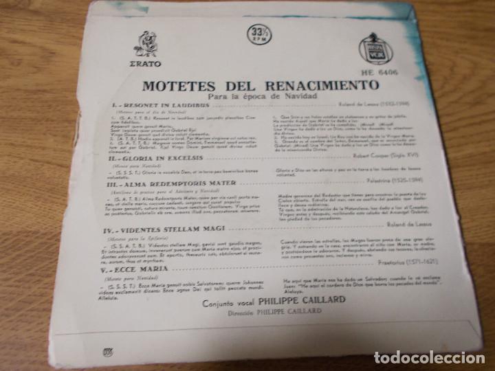 Discos de vinilo: MOTETES DEL RENACIMIENTO. PARA LA EPOCA DE NAVIDAD. - Foto 2