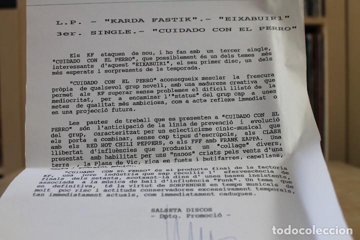 Vinyl records: KARDA FASTIK -SG- CUIDADO CON EL PERRO 90'S + HOJA PROMO RADIO