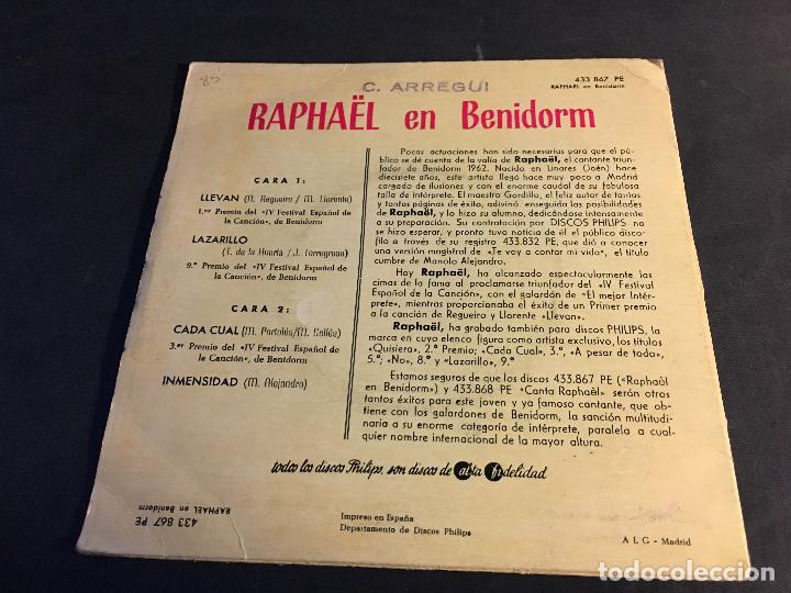 Discos de vinilo: RAPHAEL BENIDORM 1962 (LLEVAN +3) EP ESPA&Ntilde;A  (EPI4) - Foto 3