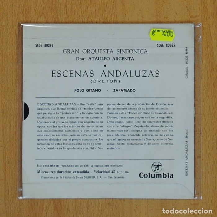 Discos de vinilo: ATAULFO ARGENTA - POLO GITANO / ZAPATEADO - SINGLE - Foto 2