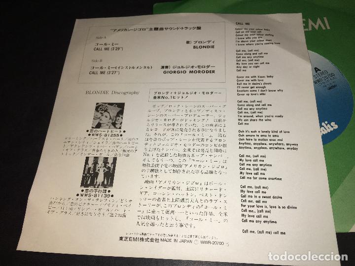 Discos de vinilo: BLONDIE (CALL ME ) SINGLE JAPAN  (EPI4) - Foto 3