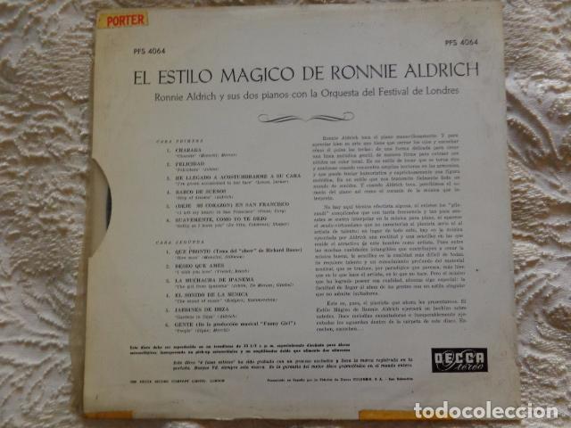 Discos de vinilo: El Estilo m&aacute;gico de Ronnie Aldrich - Decca -  1965 - Foto 4