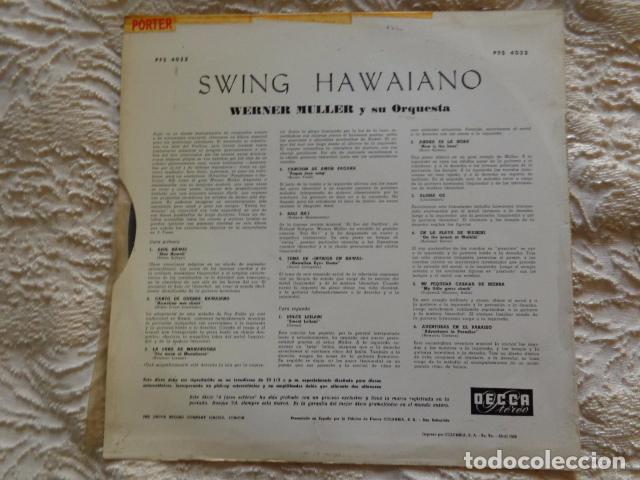 Discos de vinilo: Werner M&uuml;ller Y Su Orquesta &lrm;&ndash; Swing Hawaiano - Decca - 1966 - Foto 4