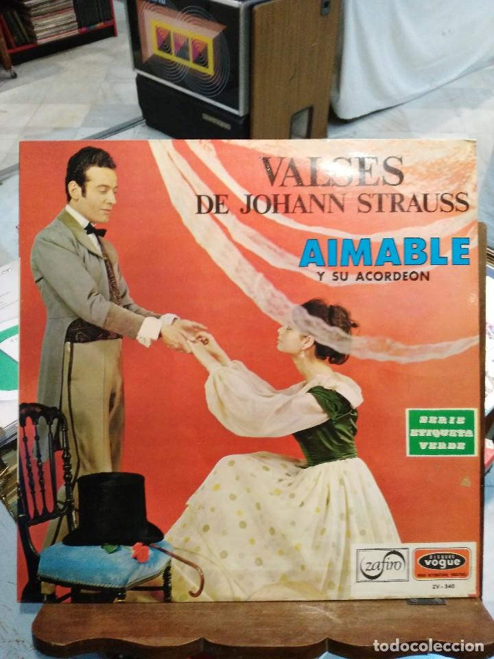 Discos de vinilo: Aimable y Su Acorde&oacute;n - Valses De Johann Strauss - LP. - Foto 1