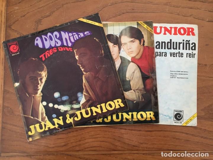 Discos de vinilo: LOTE DE TRES SINGLES DE JUAN Y JUNIOR - Foto 1