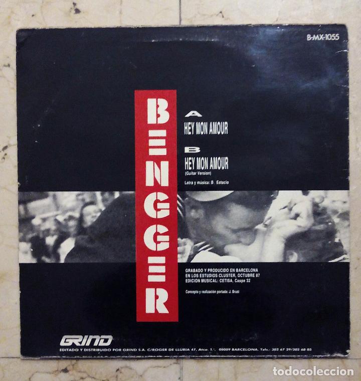 Discos de vinilo: MAXI SINGLE BENGGER - HEY MON AMOUR - GRIND 1987. - Foto 2