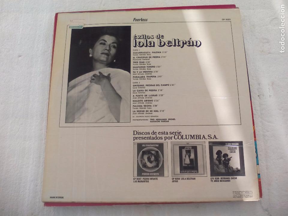 Discos de vinilo: Exitos de Lola Beltr&aacute;n. 1974. Peerless LP vinilo - Foto 2