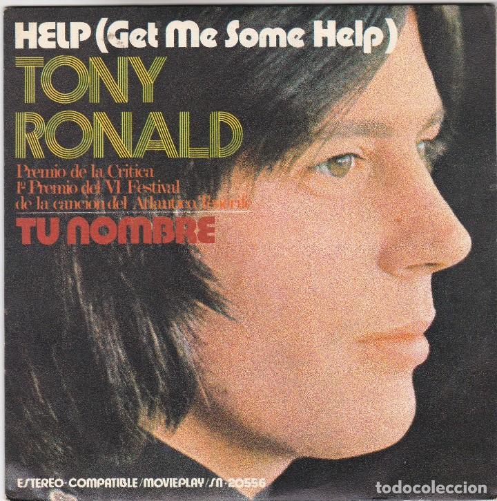 Discos de vinilo: disco single Tony Ronald Help (en estado normal y comprobado) - Foto 1