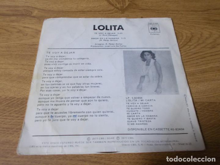 Discos de vinilo: LOLITA. TE VOY A DEJAR. - Foto 2