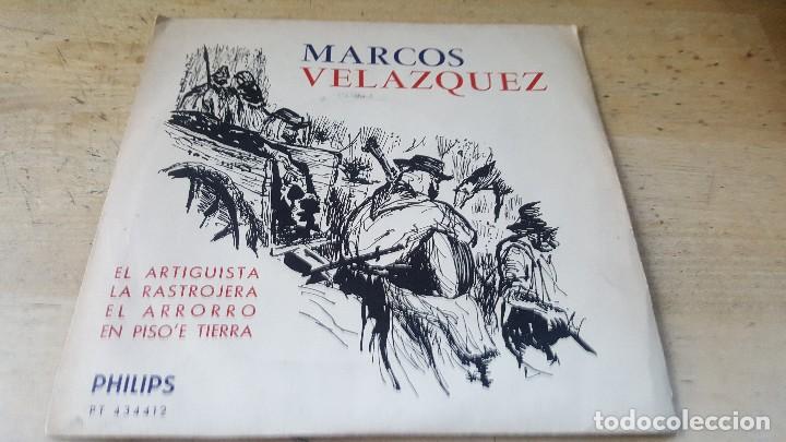Disques de vinyle: Marcos velazquez, el artiguista, la rastrojera, el arrorro y en piso' e tierra, philips pt 434412