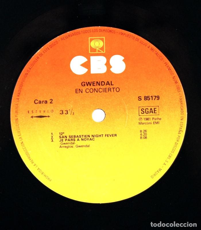 Discos de vinilo: Gwendal - En Concierto (LP, Vinilo, CBS 1981) - Foto 4