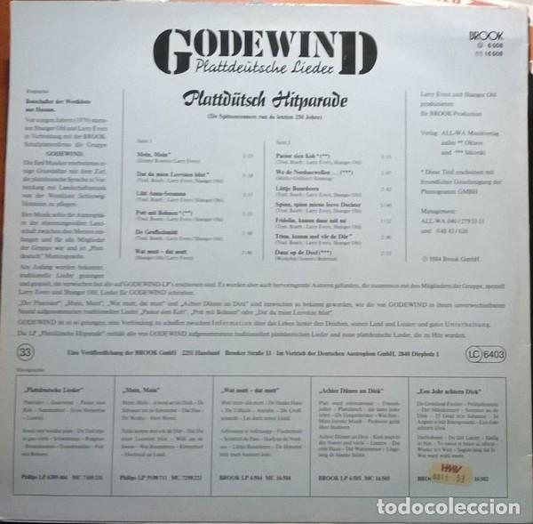 Discos de vinilo: Godewind, Plattd&uuml;tsch Hitparade , BROOK-6508 - Foto 2