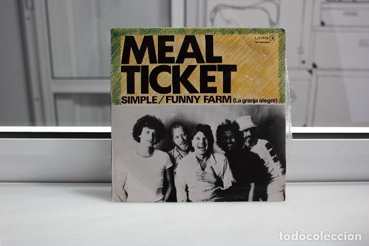 Discos de vinilo: SINGLE MEAL TICKET. SIMPLE - FUNNY FARM. - Foto 1