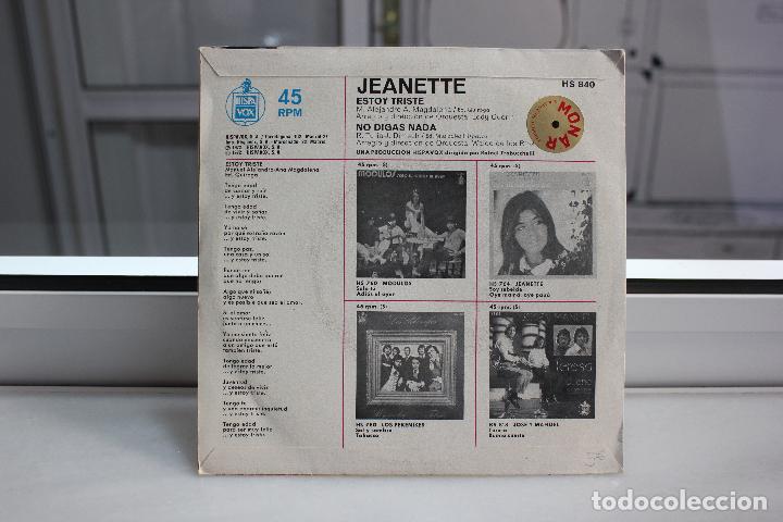 Discos de vinilo: SINGLE JEANETTE. ESTOY TRISTE - NO DIGAS NADA. - Foto 2