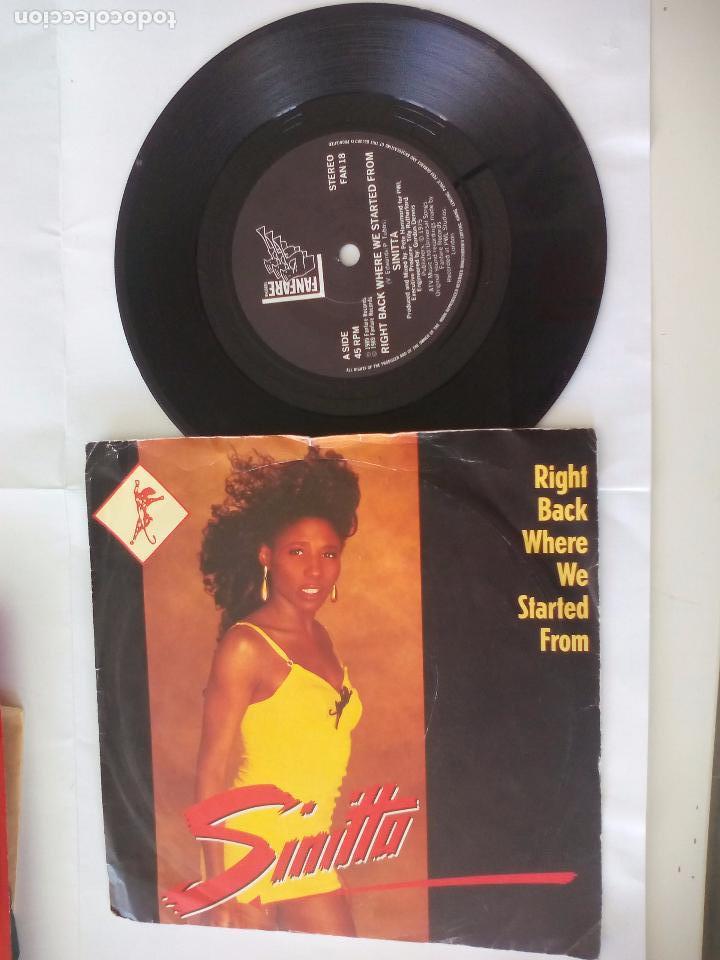 Discos de vinilo: Sinitta. Right back where we started from. Sin carpeta single Vinilo - Foto 1