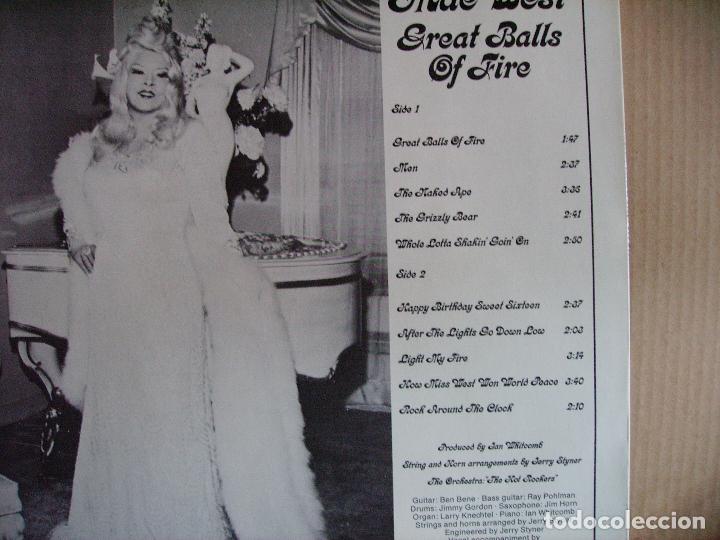 Discos de vinilo: MAE WEST ---- GREAT BALLS OF FIRE - Foto 2