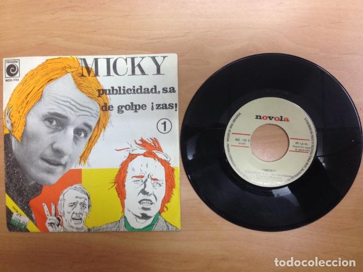 Discos de vinilo: SINGLE MICKY PUBLICIDAD S.A - DE GOLPE ZAS - Foto 1