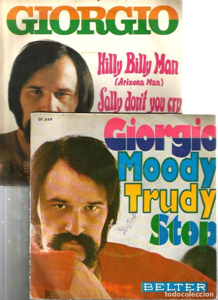 Discos de vinilo: 2 SINGLES DE GIORGIO MORODER : TRUDY STOP + HILLY BILLY MAN - Foto 1