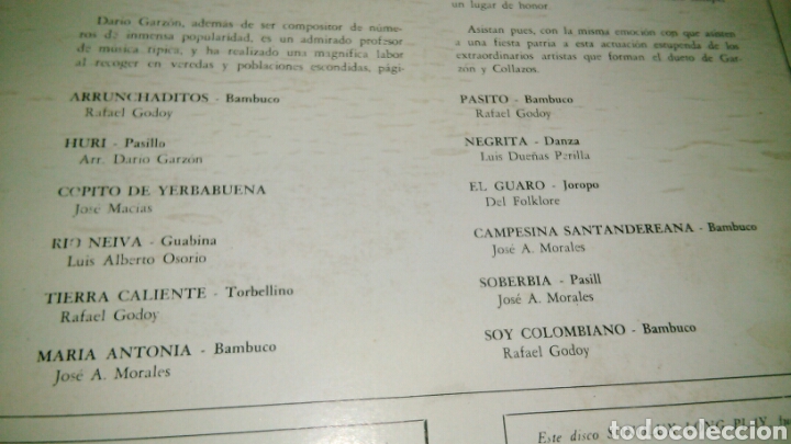 Discos de vinilo: Garzon y Collazos lp colombia - Foto 2