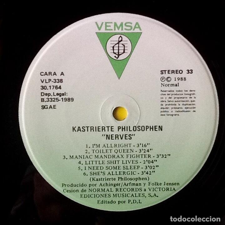 Discos de vinilo: KASTRIERTE PHILOSOPHEN : NERVES [VEMSA - ESP 1989] LP - Foto 4