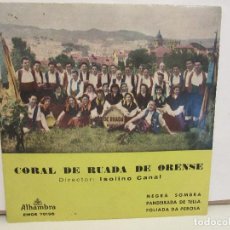 Discos de vinilo: CORAL DE RUADA DE ORENSE - NEGRA SOMBRA + 2 - EP - 1962 - ALHAMBRA - VG/VG+