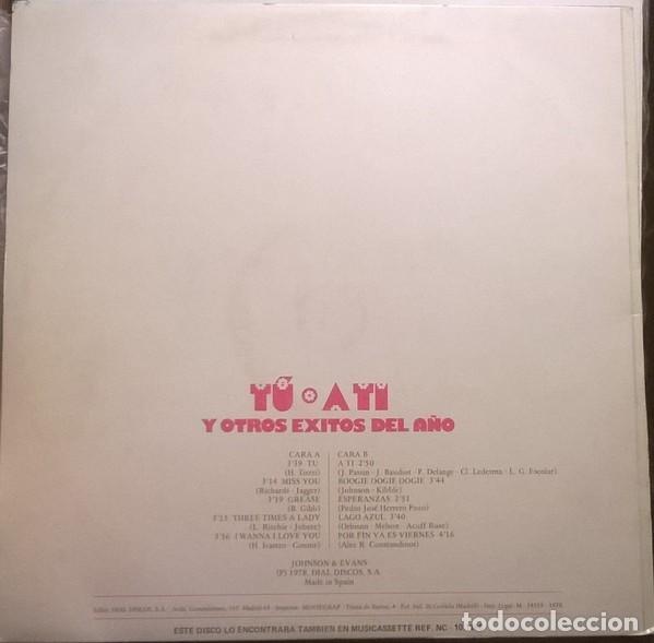 Discos de vinilo: Johnson & Evans, T&uacute; A Ti, Nevada-ND-50.1388 - Foto 2