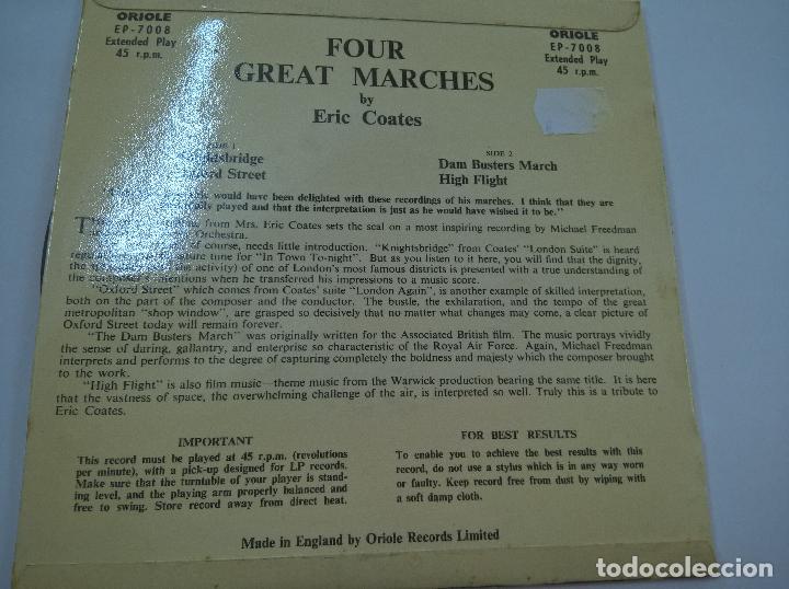 Discos de vinilo: ERIC COATES-FOUR GREAT MARCHES-KNIGHTSBRIDGE + 3 -EP-N - Foto 2