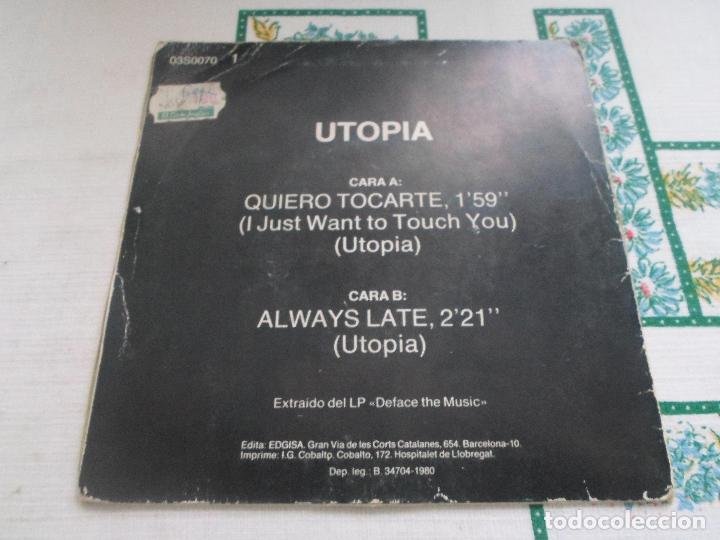 Discos de vinilo: UTOPIA QUIERO TOCARTE - Foto 2
