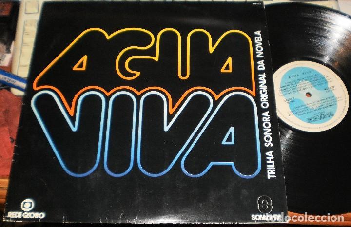 Vinyl records: &Aacute;gua Viva lp b.s.o. (Trilha Nacional Da Novela).brasil 1980