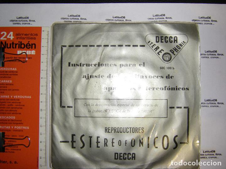 Discos de vinilo: Instrucciones para el ajuste de los altavoces... decca - Foto 1