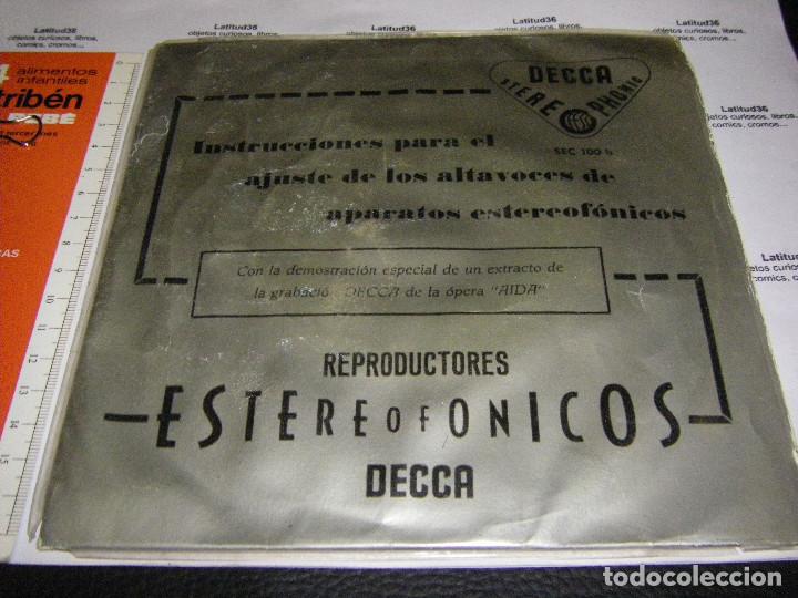 Discos de vinilo: Instrucciones para el ajuste de los altavoces... decca - Foto 2