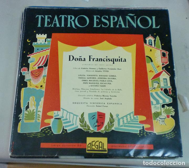 Dischi in vinile: LP. TEATRO ESPA&Ntilde;OL. DO&Ntilde;A FRANCISQUITA. ZARZUELA EN TRES ACTOS. REGAL